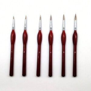 6 red line art brushes