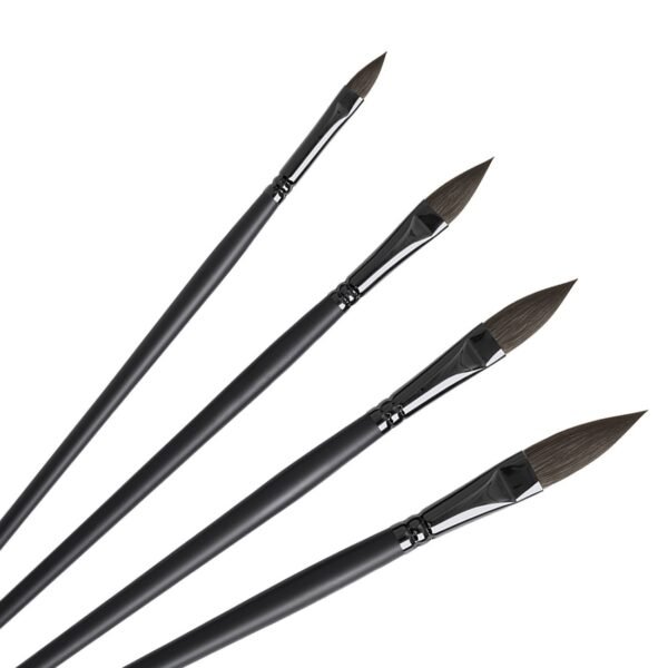 4 black cat-tip brushes