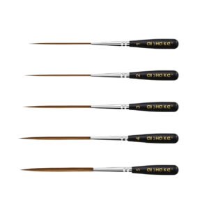 5 black long-tip line brushes