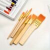 6-Piece Short-Handled Wood-Tone Nylon Paintbrush Set