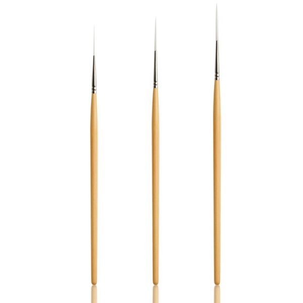 3 brown squirrel hair knife-edge brushes