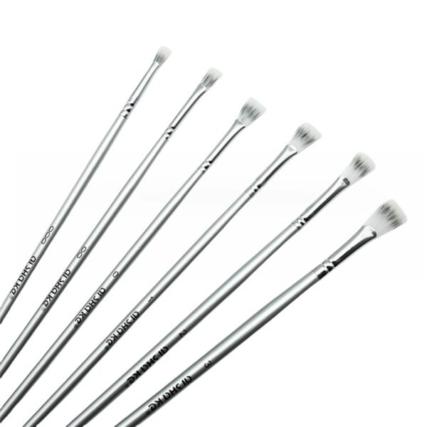6-Piece Silver-Gray Fan Brush Set