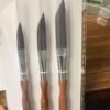 3 brown squirrel hair knife-edge brushes
