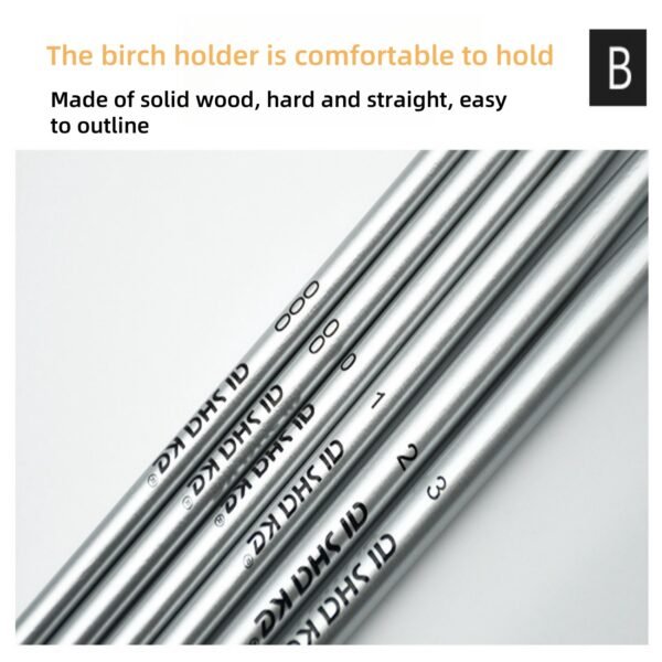 6-Piece Silver-Gray Fan Brush Set