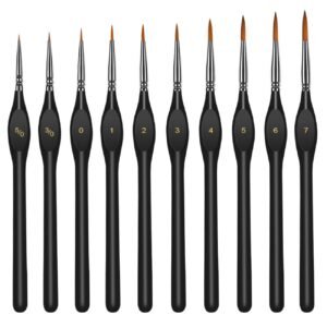 Miniature Paint Brushes Kit, Fine Detail Painting Brush Professional Tiny Paints Brush Set for Art Watercolor Oil Acrylic,Craft Models Rock Painting(Black)