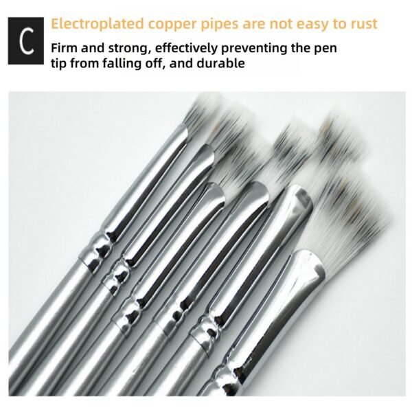 6-Piece Silver-Gray Fan Brush Set