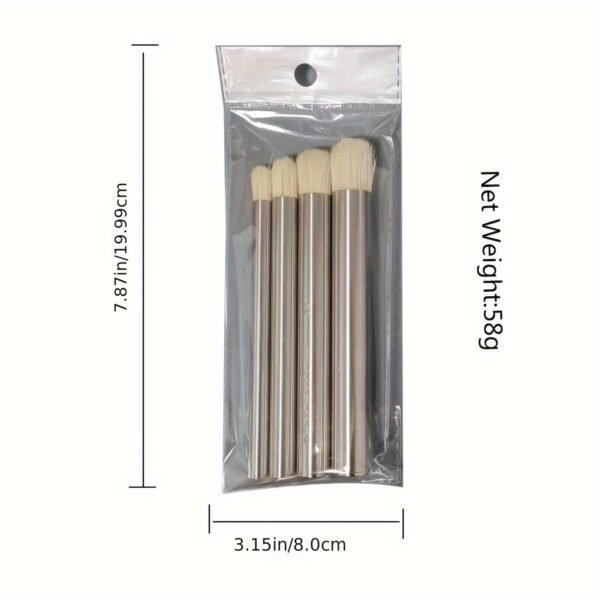4 Stainless Steel Half-Round Pigtail Brushes