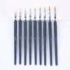9 black fine-tip brushes