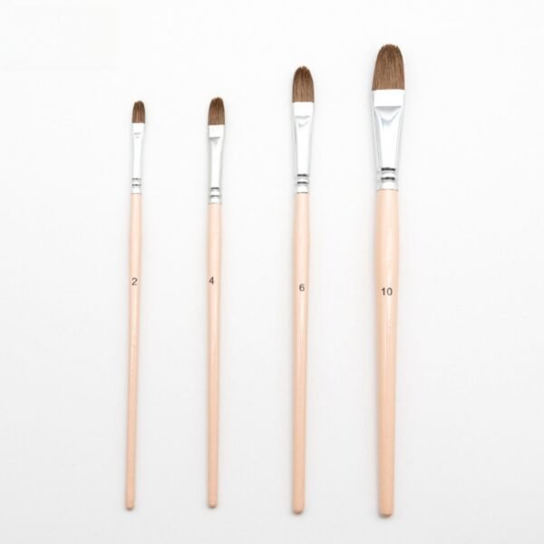 16-Piece Flat-Tip Round-Flat-Tip Wolf-Ting Round-Tip Brush Set