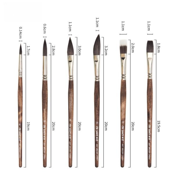Professional Oil Painting Brush Set, 6 Premium Birch Wood Handle Brushes, Suitable for Oil Acrylic Watercolor Art, Ideal for Artists and Beginners