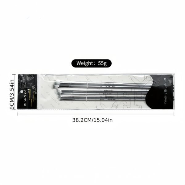 6-Piece Silver-Gray Fan Brush Set