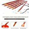 6 Pcs Artist Acrylic Brushes, Round Tip Nylon, Soft and Anti-Fall, Red Brown Handle, Comfortable and Durable - Suitable for Watercolor, Gouache, Acrylic, Ink Painting, Essential for Painters