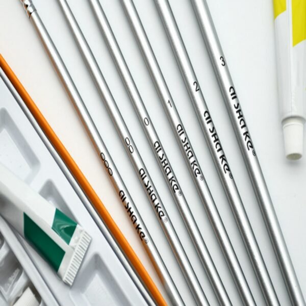 6-Piece Silver-Gray Fan Brush Set