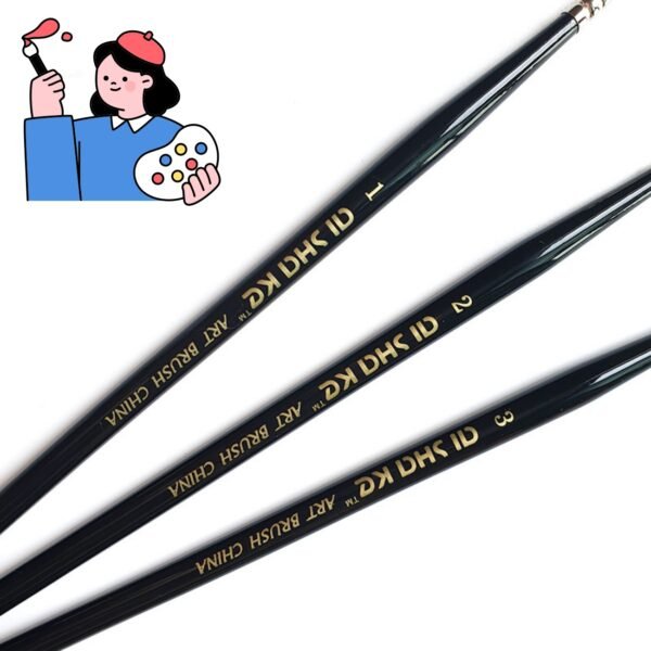 3 Long-Tip Calligraphy Brushes