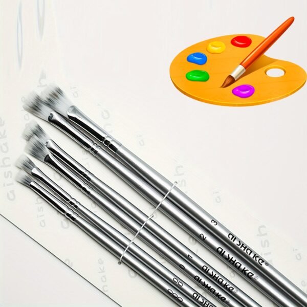 6-Piece Silver-Gray Fan Brush Set