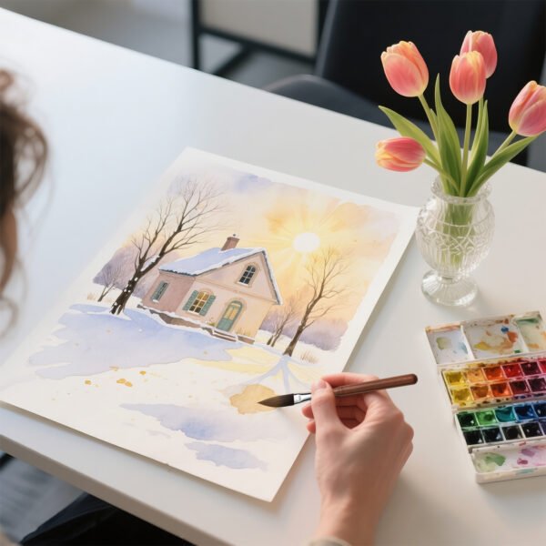 3 brown squirrel hair knife-edge brushes