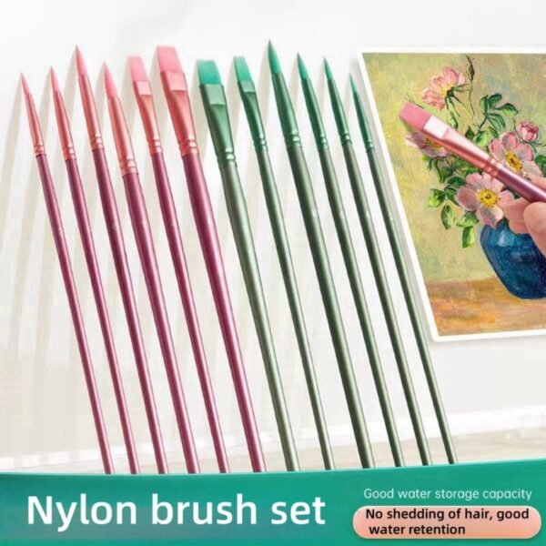 Paint Brushes Set for Acrylic Painting,Watercolor Brushes Painting Brush Nylon Hair Brushes for Acrylic Oil Watercolor Canvases Rock Body Face Nail Miniature Detailing Drawing Art Supplies