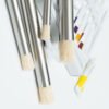 4 stainless steel round-tip hog bristle paintbrushes