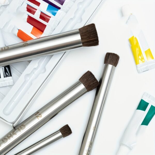 4 black steel pipes with pig bristles