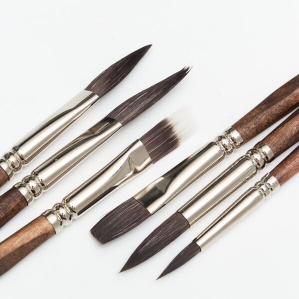 Professional Oil Painting Brush Set, 6 Premium Birch Wood Handle Brushes, Suitable for Oil Acrylic Watercolor Art, Ideal for Artists and Beginners