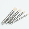 4 stainless steel round-tip hog bristle paintbrushes