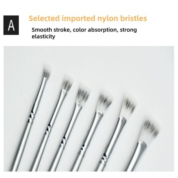 6-Piece Silver-Gray Fan Brush Set