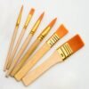 6-Piece Short-Handled Wood-Tone Nylon Paintbrush Set