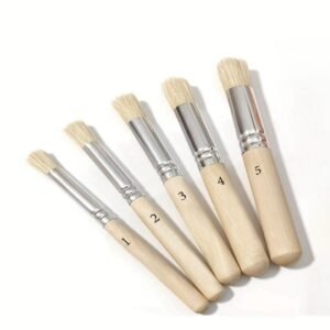 5-Piece Natural Wood-Handled Boar Bristle Brush Set