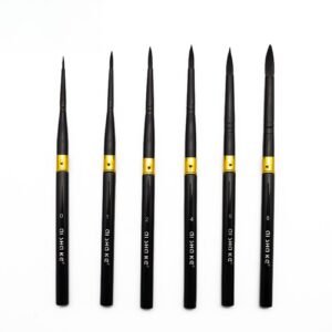 6-piece black rod detachable metal brush set
